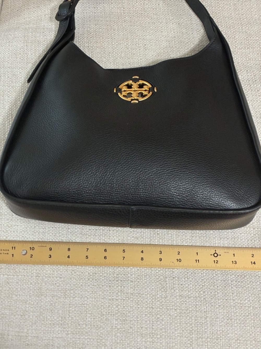 Tory Burch EUC Miller Black and Gold Shoulder Bag with Structured Design - Picture 15 of 15